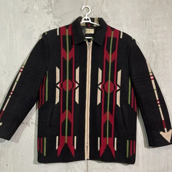 Vintage Unisex Native Jackets Santa Fe New Mexico Wool Winter Jacket Coat Sz XL - Picture 2 of 9